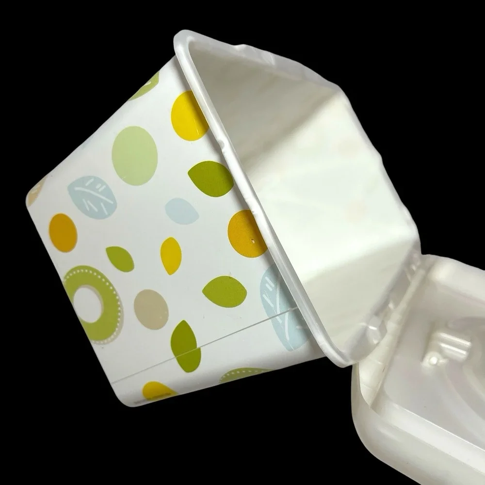 Vintage Huggies Baby Wipes Container EMPTY Plastic Tub Leaf Pattern Pop Up *Read